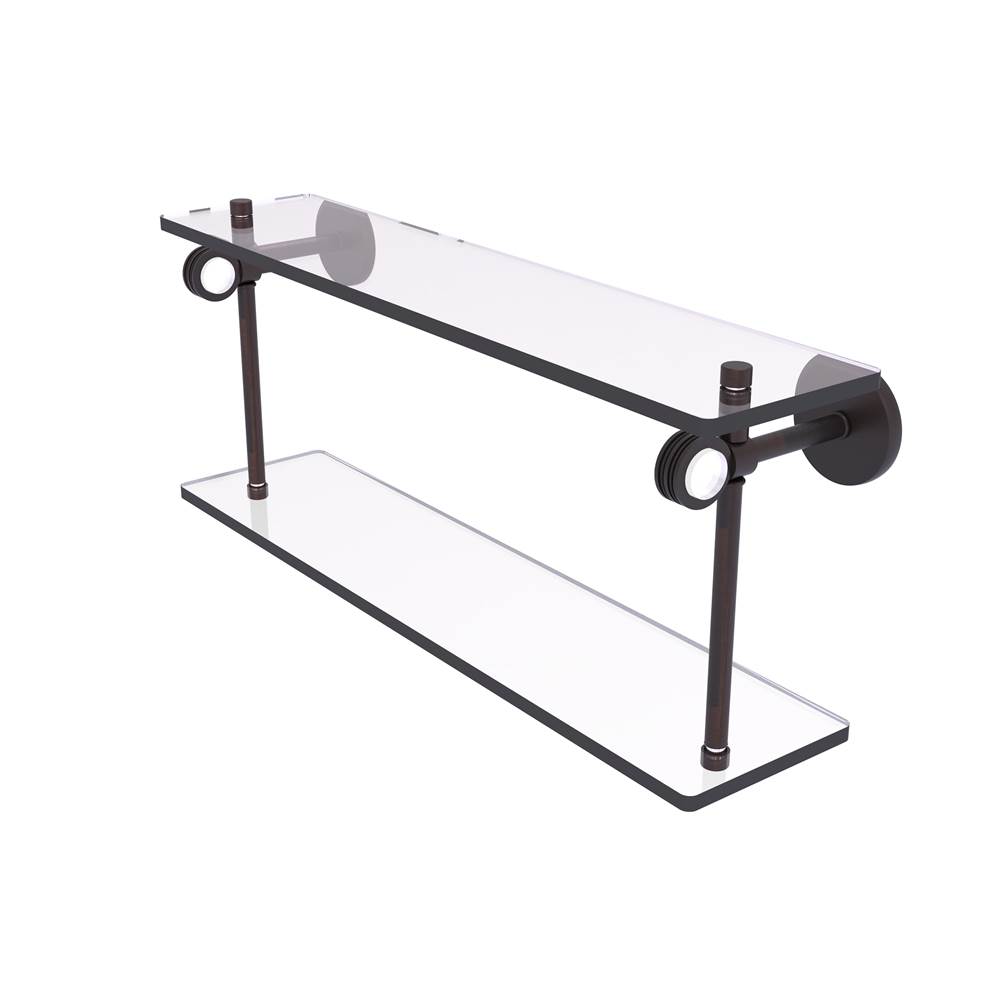 Allied Brass CV-1TBD-22 Clearview Collection 22 Inch Towel Bar and Dotted Accents Glass Shelf Satin Chrome