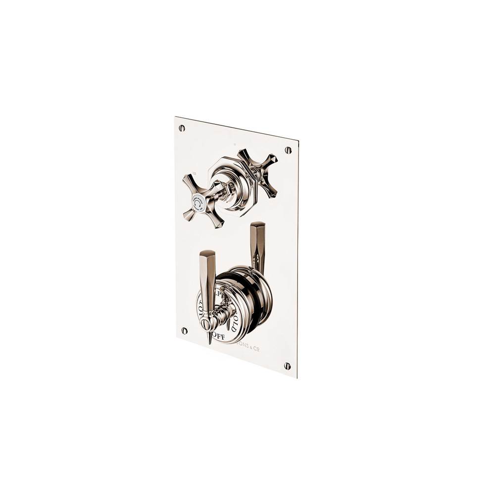 Barber Wilsons And Company Mastercraft Concealed Thermostatic Valve With 2 Way Diverter On Plate With White Porcelain Button