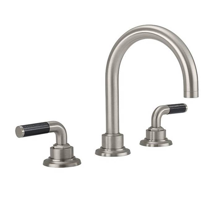 California Faucets 8'' Widespread Lavatory Faucet with ZeroDrain Upgrade- Carbon Fiber Handle