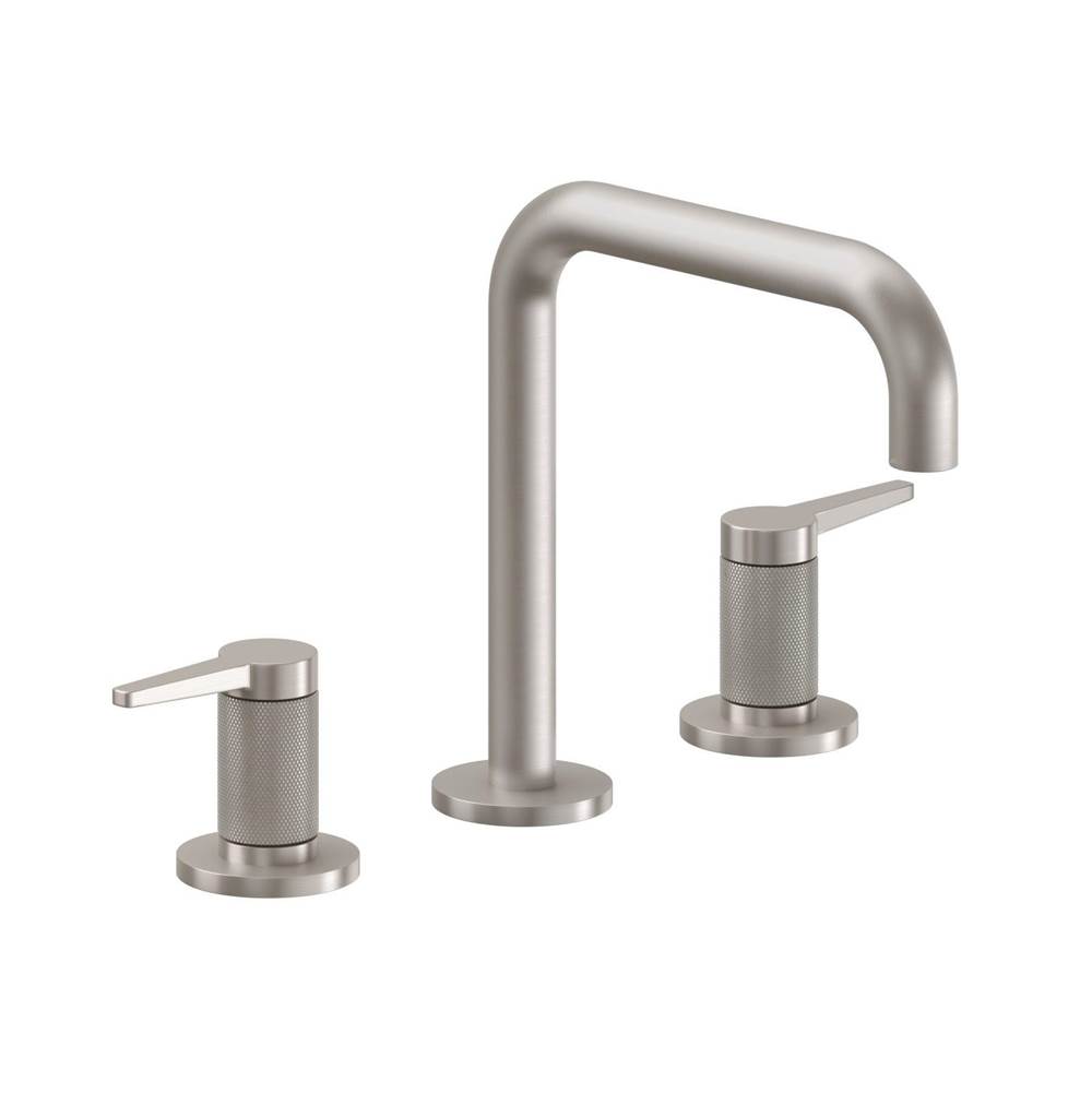 California Faucets 8'' Widespread Lavatory Faucet with ZeroDrain - Quad Spout; Knurled Insert