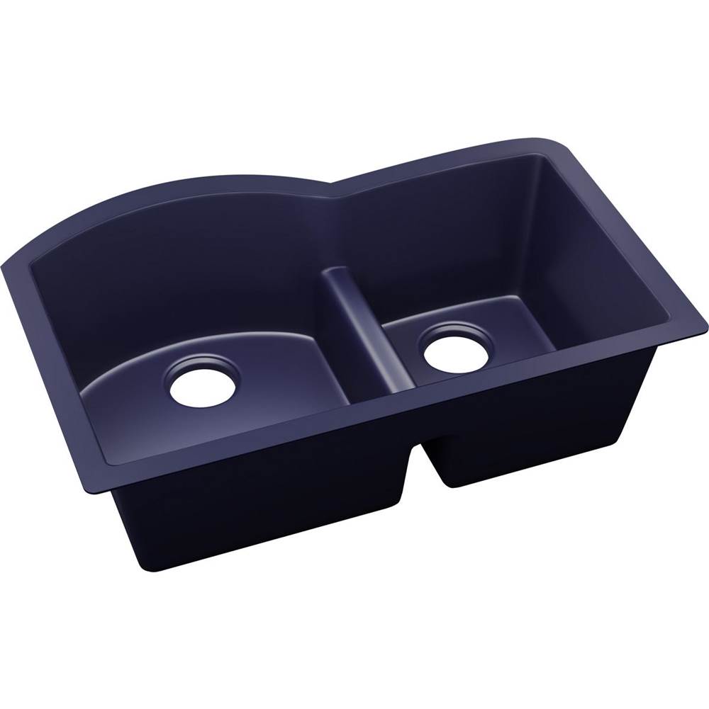 Elkay Reserve Selection Elkay Quartz Luxe 33'' x 22'' x 10'', Offset 60/40 Double Bowl Undermount Sink with Aqua Divide, Jubilee