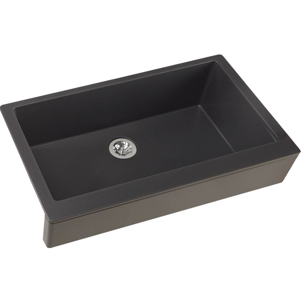 Elkay Reserve Selection Elkay Quartz Luxe 35-7/8'' x 20-15/16'' x 9'' Single Bowl Farmhouse Sink with Perfect Drain, Charcoal