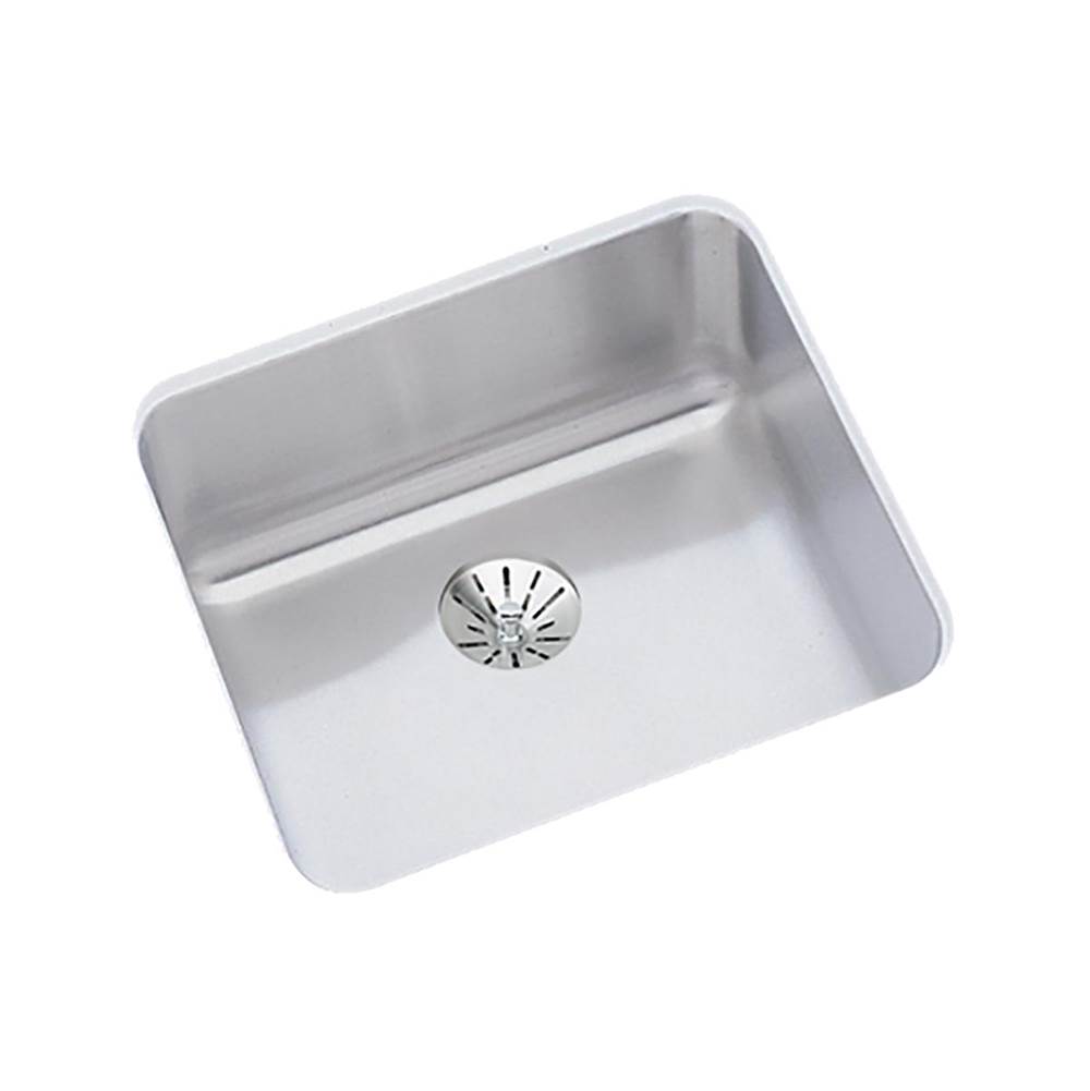 Elkay Lustertone Classic Stainless Steel 14-1/2'' x 14-1/2'' x 7'', Single Bowl Undermount Sink with Perfect Drain