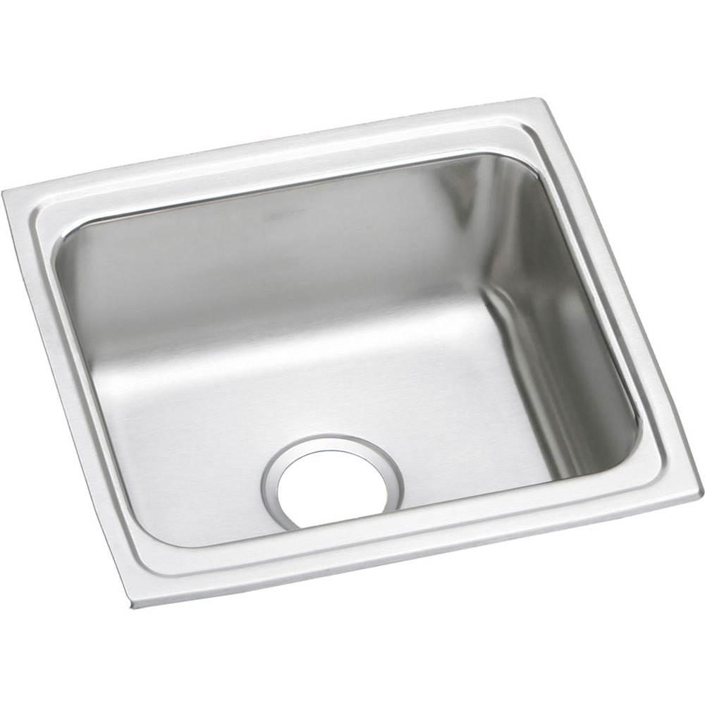 Elkay Lustertone Classic Stainless Steel 19'' x 18'' x 7-5/8'', Single Bowl Drop-in Sink with Perfect Drain