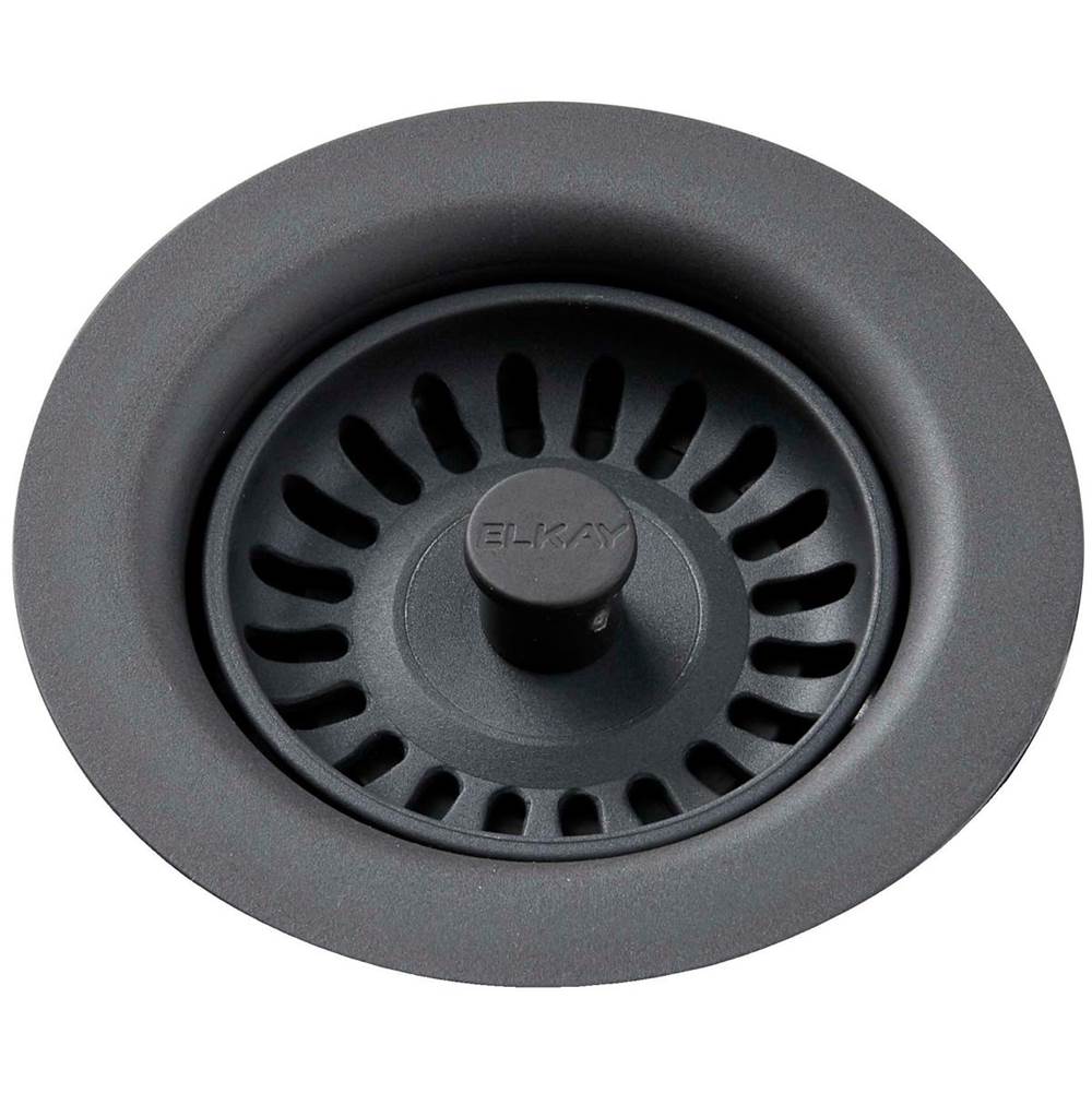Elkay Polymer Drain Fitting with Removable Basket Strainer and Rubber Stopper Dusk Gray