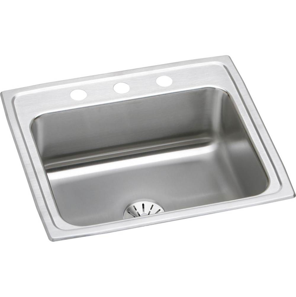 Elkay Lustertone Classic Stainless Steel 22'' x 19-1/2'' x 7-5/8'', Single Bowl Drop-in Sink with Perfect Drain