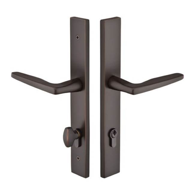 Emtek Multi Point C5, Keyed with Euro Profile Cyl, Modern Style, 1-1/2'' x 11'', Hermes Lever, LH, US26