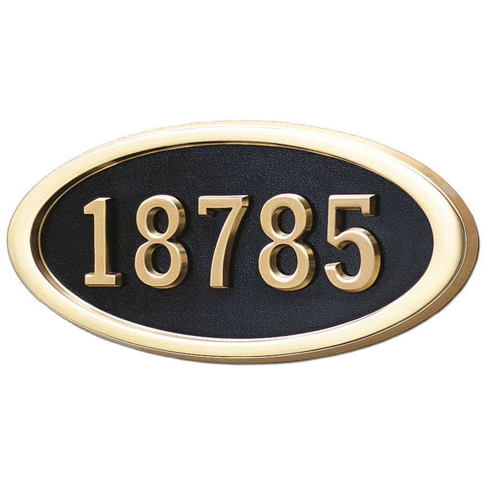 Gaines Manufacturing HouseMark Address Plaque Large Oval Black w/ Brass