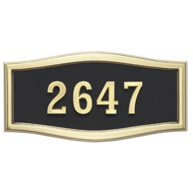 Gaines Manufacturing HouseMark Address Plaque Large Roundtangle Black w/ Brass