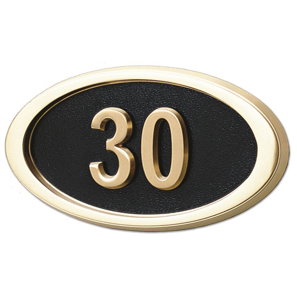 Gaines Manufacturing HouseMark Address Plaque Small Oval Black w/ Brass