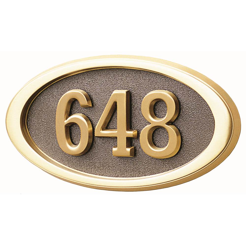 Gaines Manufacturing HouseMark Address Plaque Small Oval Bronze w/ Brass