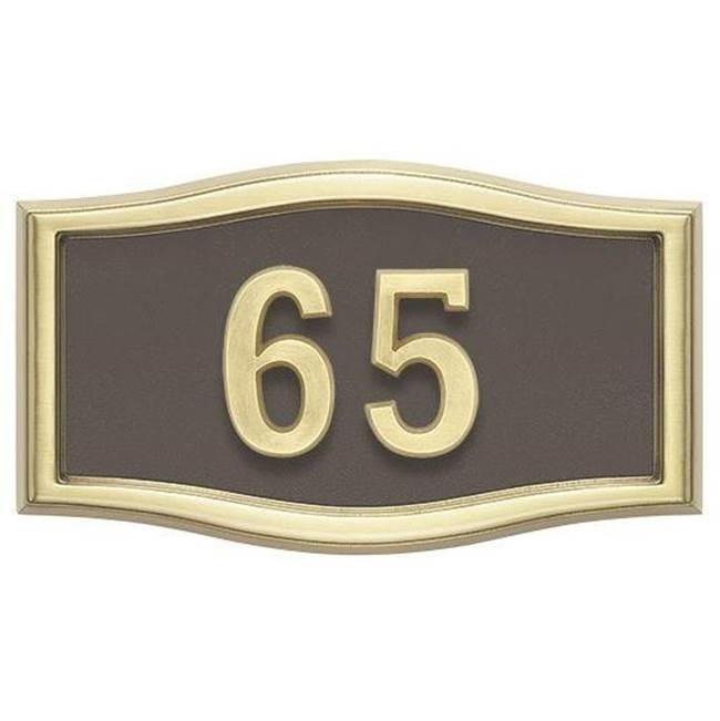 Gaines Manufacturing HouseMark Address Plaque Small Roundtangle Bronze w/ Brass
