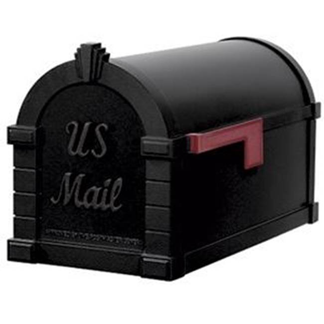 Gaines Manufacturing Signature Keystone Series® Mailbox All Black w/ Red Flag