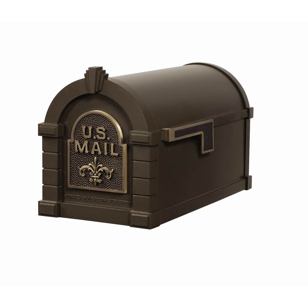 Gaines Manufacturing Fleur De Lis Keystone Series® Mailbox Bronze w/ Antique Bronze Fleur De Lis