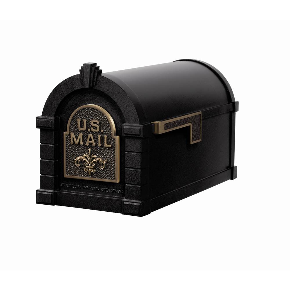 Gaines Manufacturing Fleur De Lis Keystone Series® Mailbox Black w/ Antique Bronze Fleur De Lis