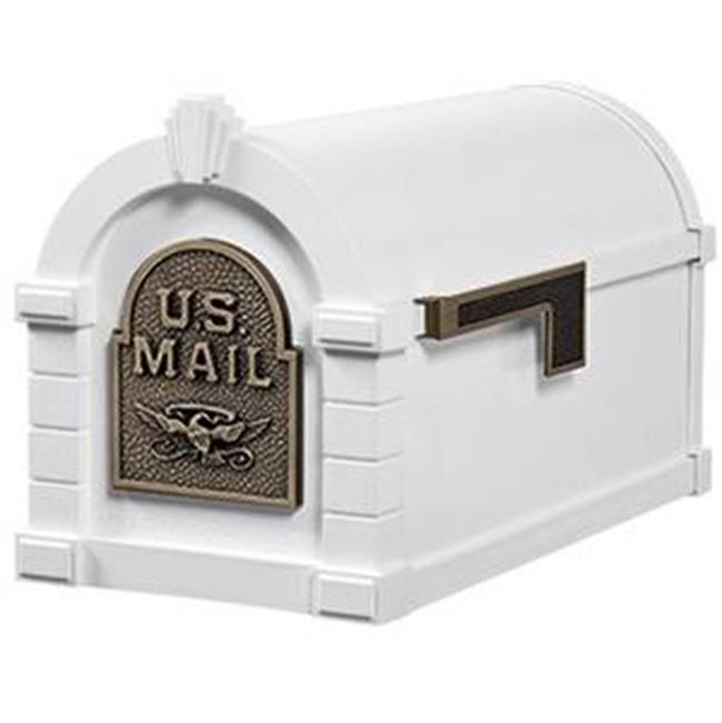 Gaines Manufacturing Eagle Keystone Series® Mailbox White w/ Antique Bronze Eagle