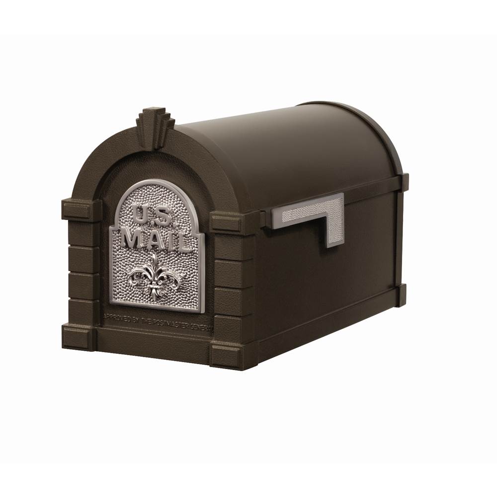 Gaines Manufacturing Fleur De Lis Keystone Series® Mailbox Bronze w/ Satin Nickel Fleur De Lis