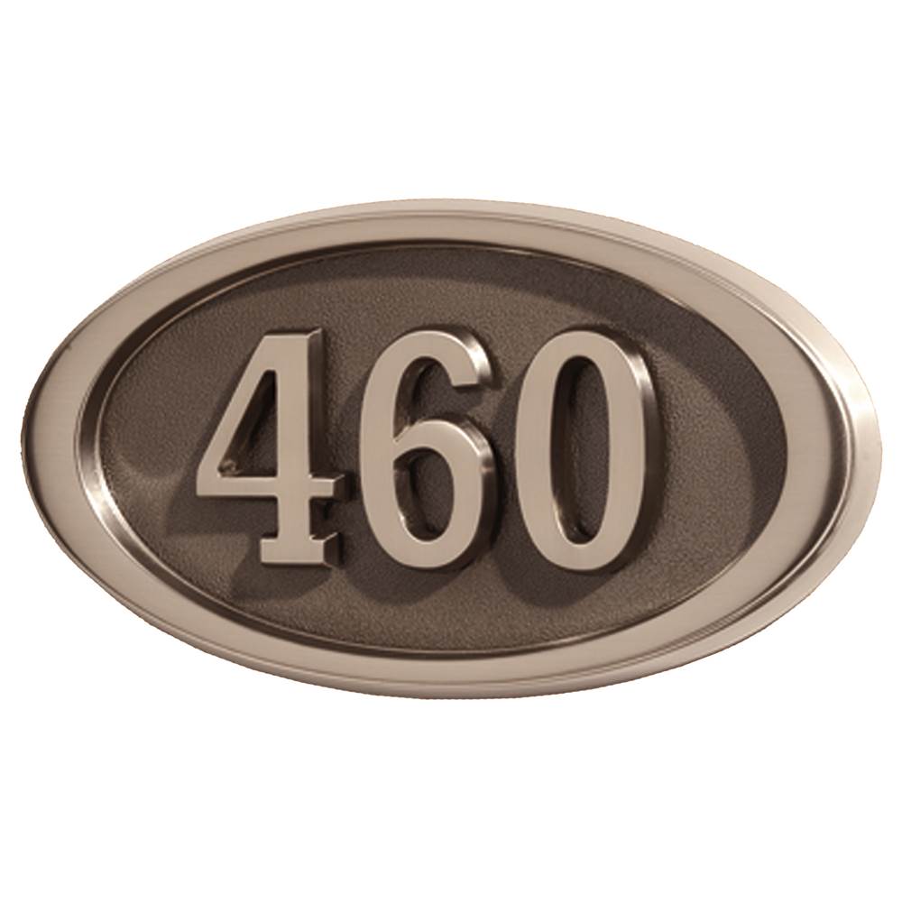 Gaines Manufacturing HouseMark Address Plaque Small Oval Bronze w/ Satin Nickel