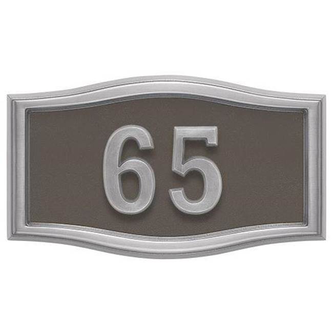 Gaines Manufacturing HouseMark Address Plaque Small Roundtangle Bronze w/ Satin Nickel