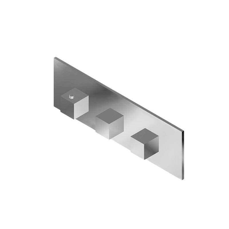 Graff M-Series Square Thermostatic 3-Hole Trim Plate w/Square Handle (Horizontal Installation)