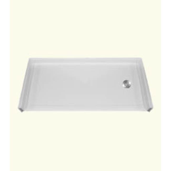 Health at Home RBSP 54x30'' Barrier-free shower pan. White. Right drain.