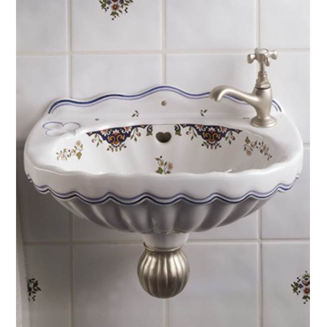 Herbeau ''Valse'' Wall Mounted Vitreous China Hand Basin in Rouen Marly