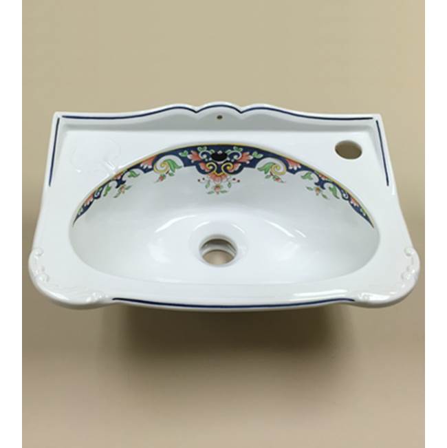 Herbeau ''Charly'' Vitreous China Hand Basin in Vieux Rouen