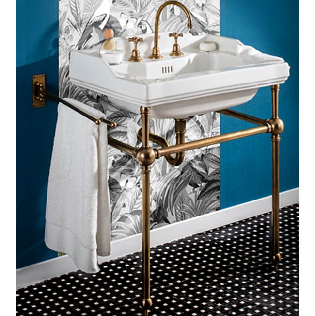 Herbeau ''Monarque'' Metal Washstand Only in Antique Lacquered Brass