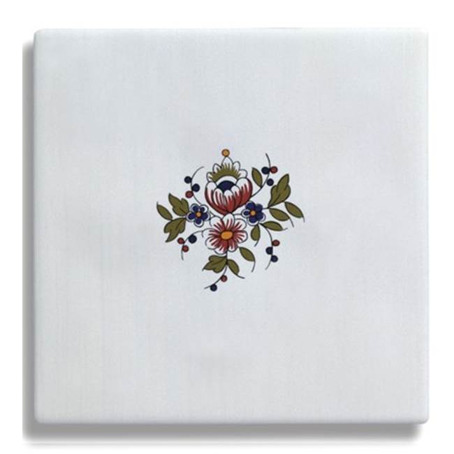 Herbeau ''Duchesse'' Small Central Pattern Tile in Rouen Marly