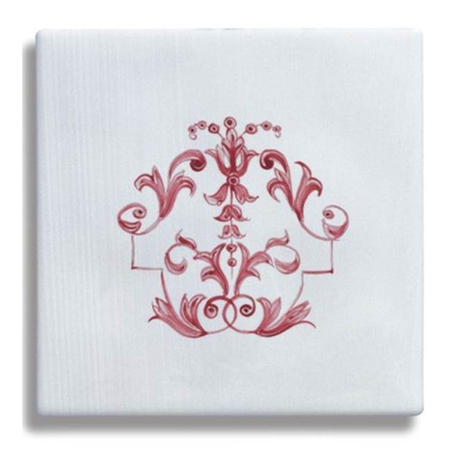 Herbeau ''Duchesse'' Large Central Pattern Tile in Berain Rose