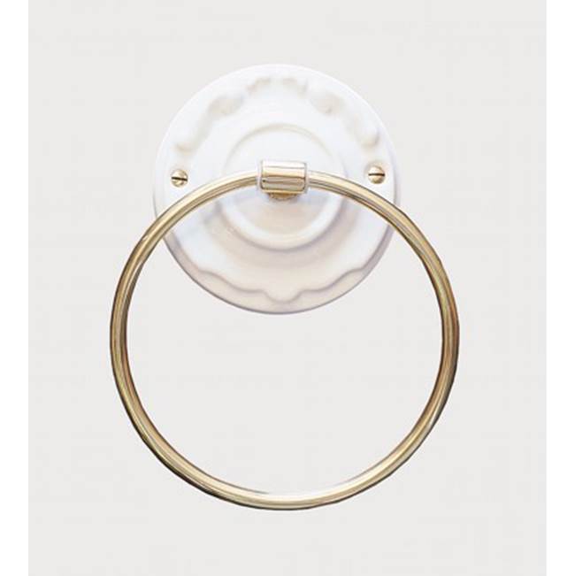 Herbeau ''Charleston'' 6''-inch Towel Ring in Berain Rose, Solibrass