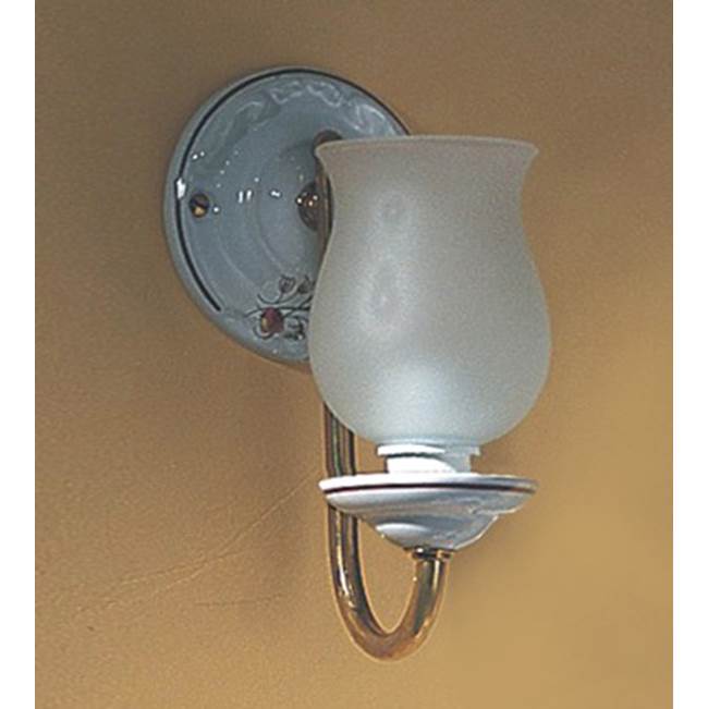 Herbeau Wall Light in White, Weathered Brass Hardware