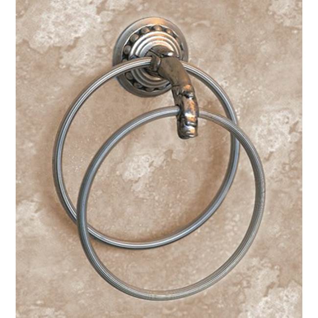 Herbeau ''Pompadour'' Double Towel Ring in Lacquered Polished Copper