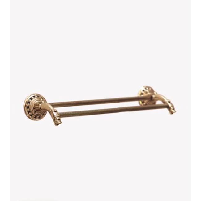Herbeau ''Pompadour'' 18-inch Double Towel Bar in French Weathered Brass