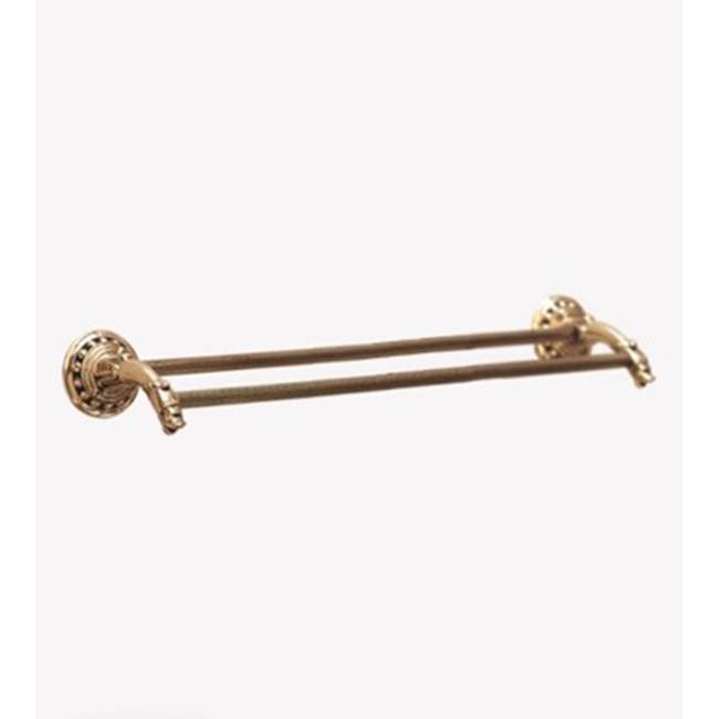 Herbeau ''Pompadour'' 30-inch Double Towel Bar in French Weathered Brass