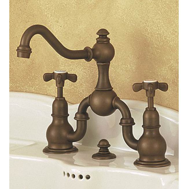 Herbeau ''Royale'' 2-Hole Basin Set without Waste in Weathered Brass