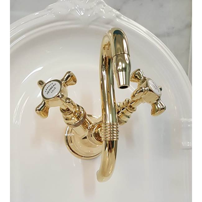 Herbeau ''Royale'' ''Verseuse'' Wall Mounted Mixer in Old Gold