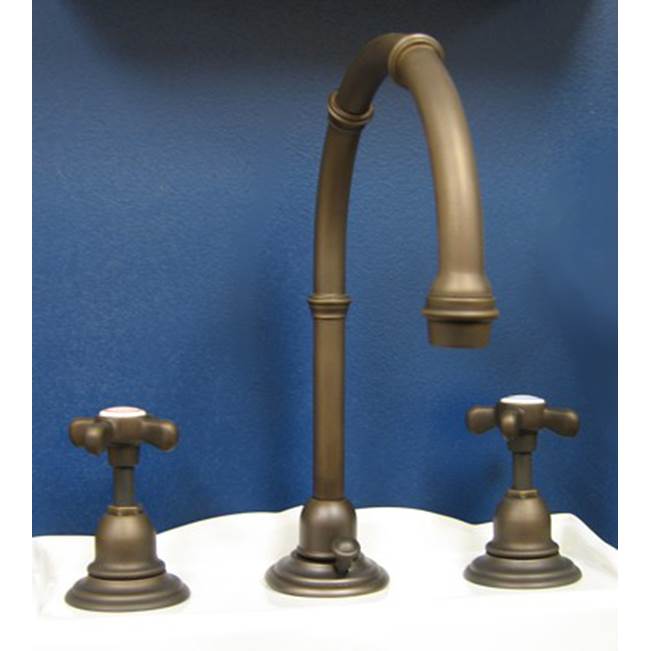 Herbeau ''Royale'' High Arc Lavatory Set in Weathered Brass