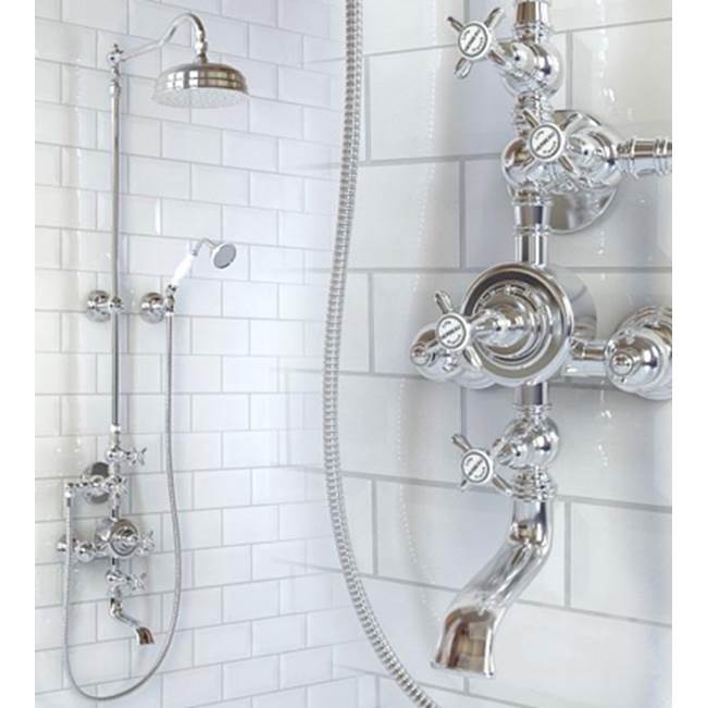 Herbeau ''Royale'' Exposed Thermostatic Tub and Shower Set in Polished Brass