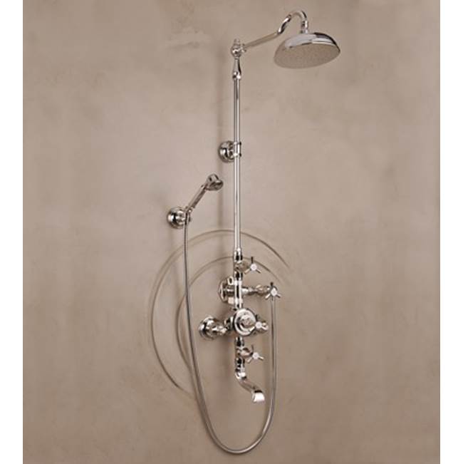 Herbeau ''Monarque'' Exposed Thermostatic Tub and Shower Set in Lacquered Polished Copper