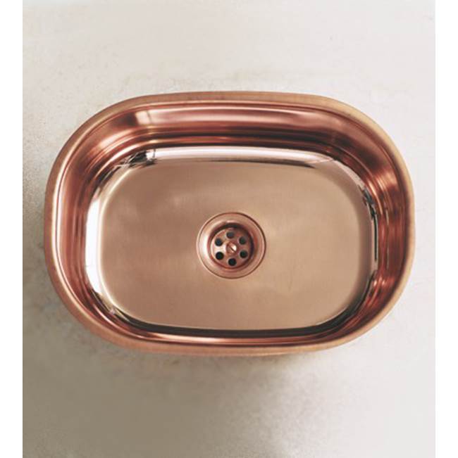 Herbeau ''Seine'' Oval Bowl in Polished Copper and Brass