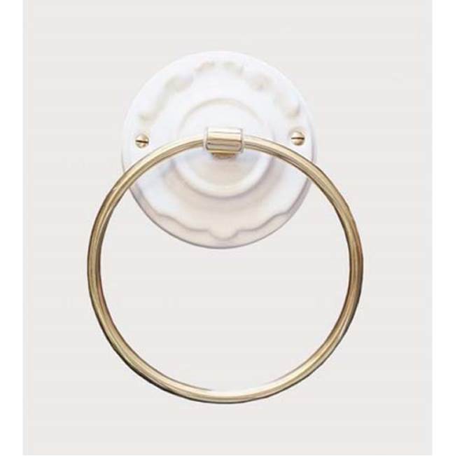 Herbeau ''Charleston'' 6''-inch Towel Ring in XX Any Handpainted Finish, Old Silver