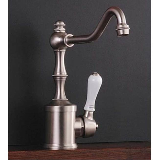 Herbeau ''Royale'' Single Lever Kitchen Mixer With Ceramic Cartridge in Wooden Handle, French Weathered Copper and Brass