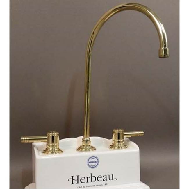 Herbeau ''Lille'' 3-Hole Kitchen Mixer with Ceramic Cartridge in Polished Brass
