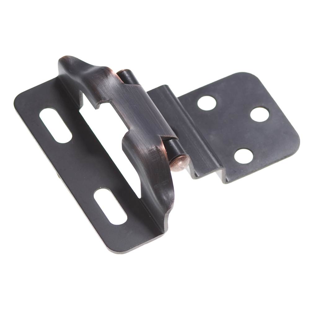 Hickory Hardware Hinge Semi-Concealed 3/8 Inch Inset 1/4 Inch Overlay Face Frame Part Wrap Self-Close (2 Pack)