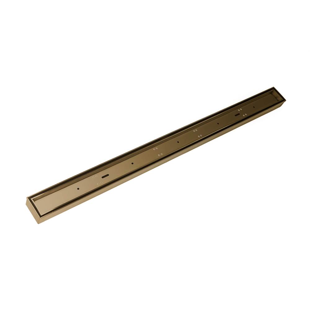 Infinity Drain 36'' FX Low Profile Series Complete Kit with Tile Insert Frame in Satin Bronze