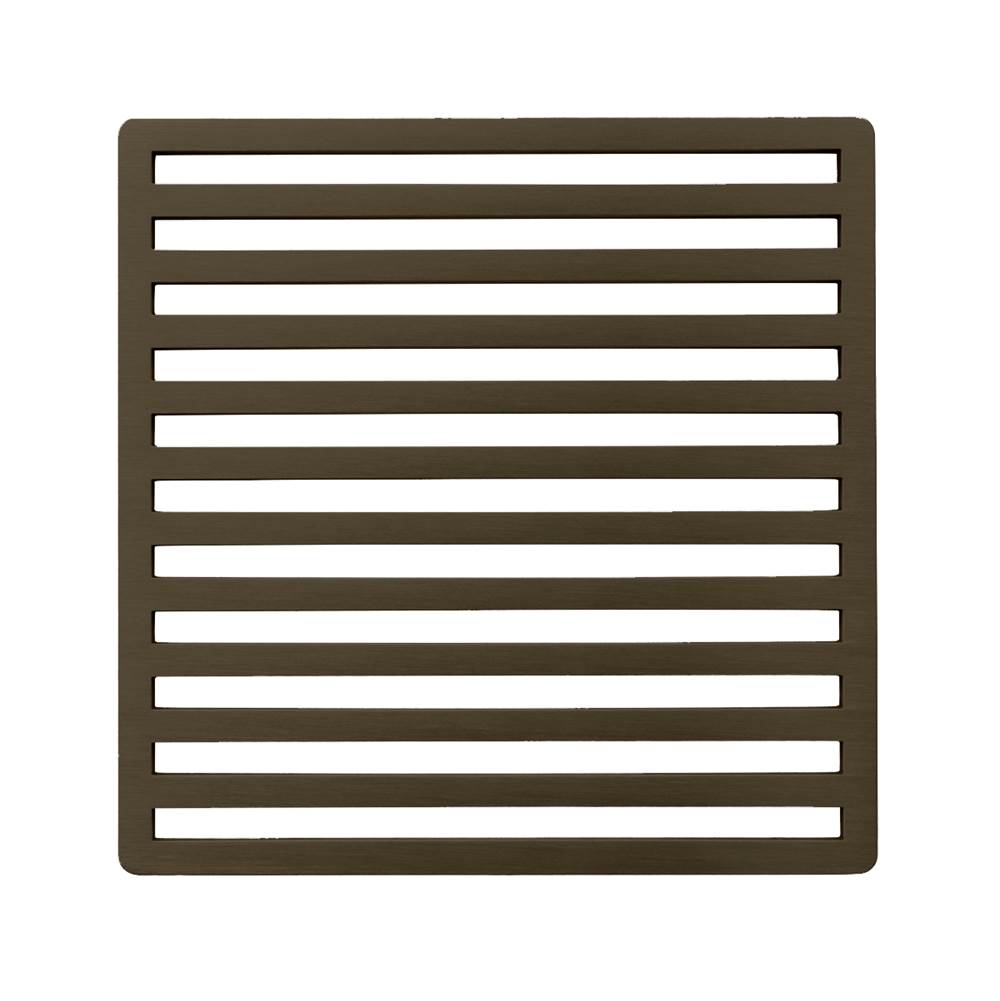 Infinity Drain 4'' x 4'' Lines Pattern Decorative Plate for N 4, ND 4, NDB 4 in Oil Rubbed Bronze