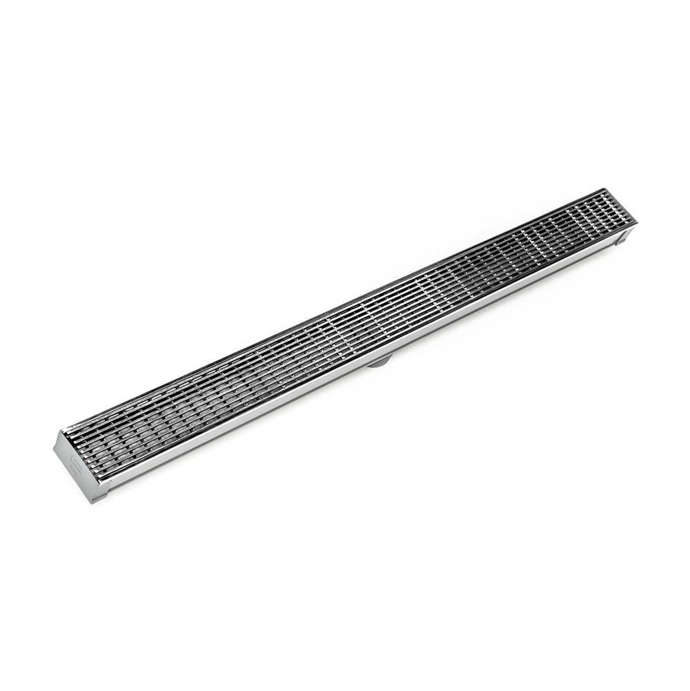 Infinity Drain 96'' S-PVC Series Complete Kit with 2 1/2'' Wedge Wire Grate in Polished Stainless
