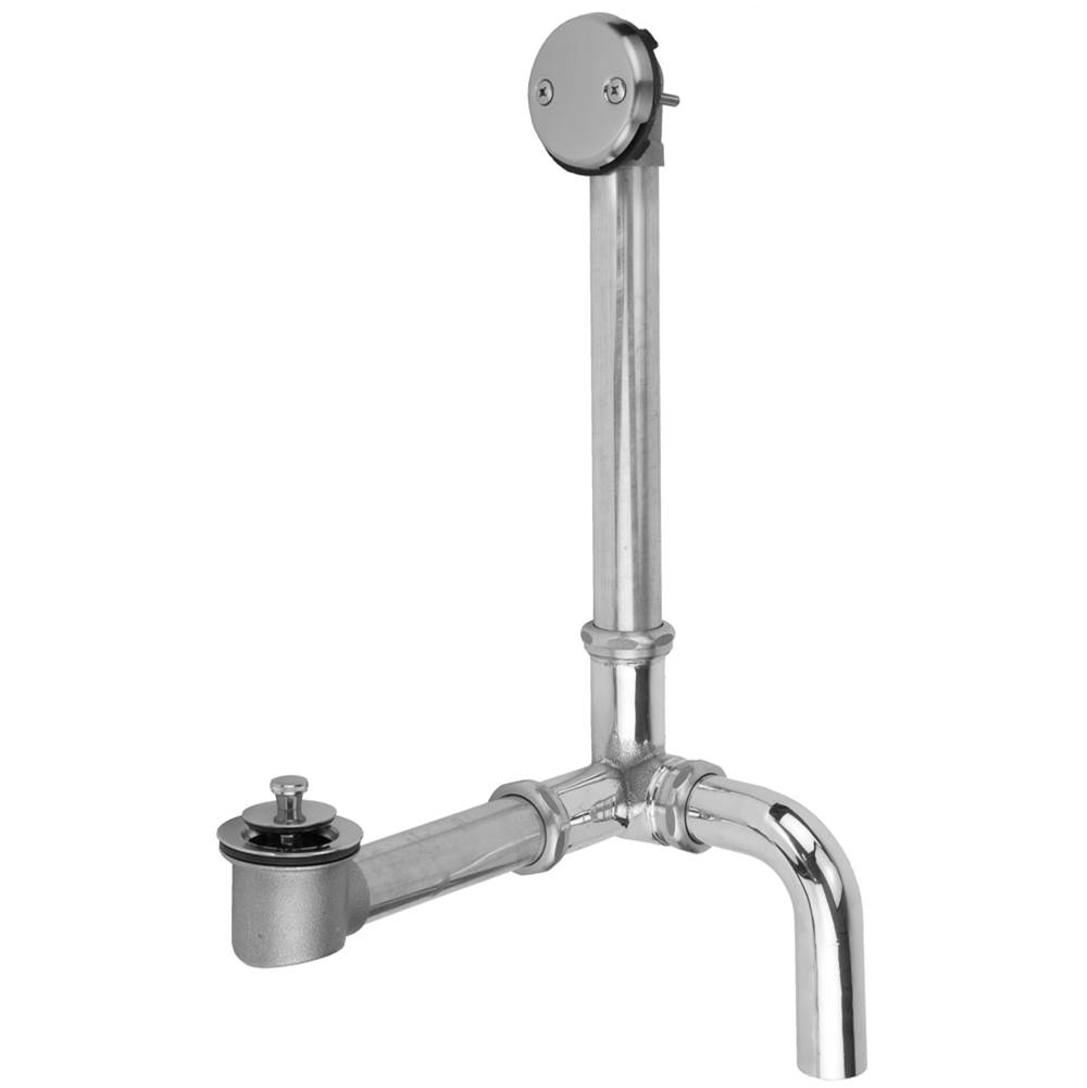 Jaclo Brass Tub Drain Side Outlet Lift & Turn (Two Hole) Fully Polished & Plated Tub Waste