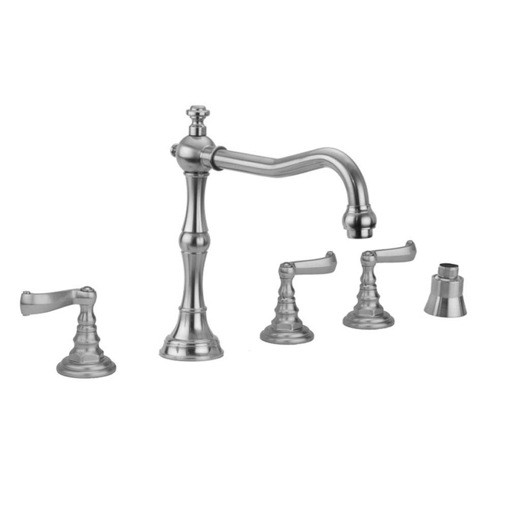 Jaclo Roaring 20's Roman Tub Set with Ribbon Lever Handles and Straight Handshower